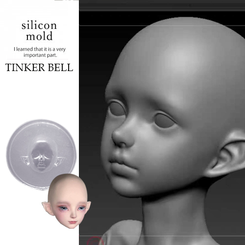 Tinker bell Khuôn silicone trong dẻo nặn đất sét làm bánh búp bê nặn tượng đất sét chibi anime figure