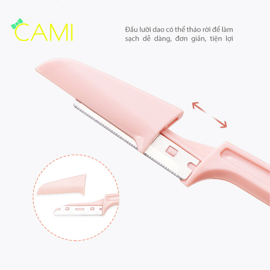 Bộ 3 tỉa lông mày thiết kế gấp gọn tiện lợi, an toàn, giúp định hình lông mày, chất liệu thép không gỉ - Cami - CMPK350