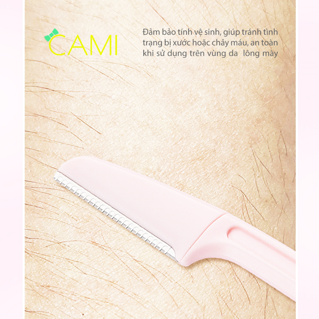 Bộ 3 tỉa lông mày thiết kế gấp gọn tiện lợi, an toàn, giúp định hình lông mày, chất liệu thép không gỉ - Cami - CMPK350