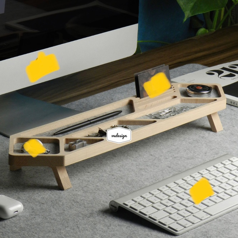 Kệ gỗ để bàn làm việc, văn phòng, giúp gọn gàng góc làm việc học tập Vudesign 002
