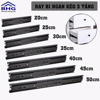 Ray ngăn kéo 40cm-50cm, thanh ray tủ bếp, tủ quần áo 3 tầng