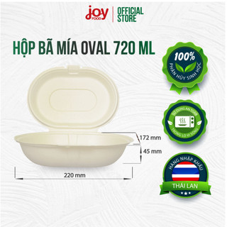 50 hộp cơm bã mía oval 750ml, hộp dùng 1 lần nhập khẩu Thái Lan