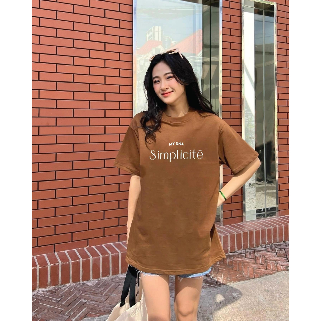 Áo thun phông màu nâu local brand có bigsize 100kg cặp đôi nam nữ unisex cotton tay lỡ form rộng basic tee fullbox MYDNA