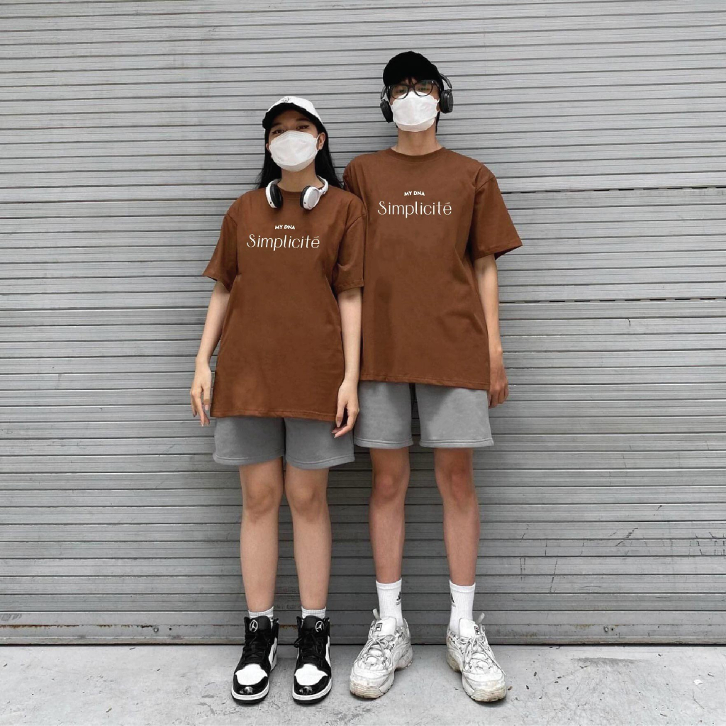 Áo thun phông màu nâu local brand có bigsize 100kg cặp đôi nam nữ unisex cotton tay lỡ form rộng basic tee fullbox MYDNA
