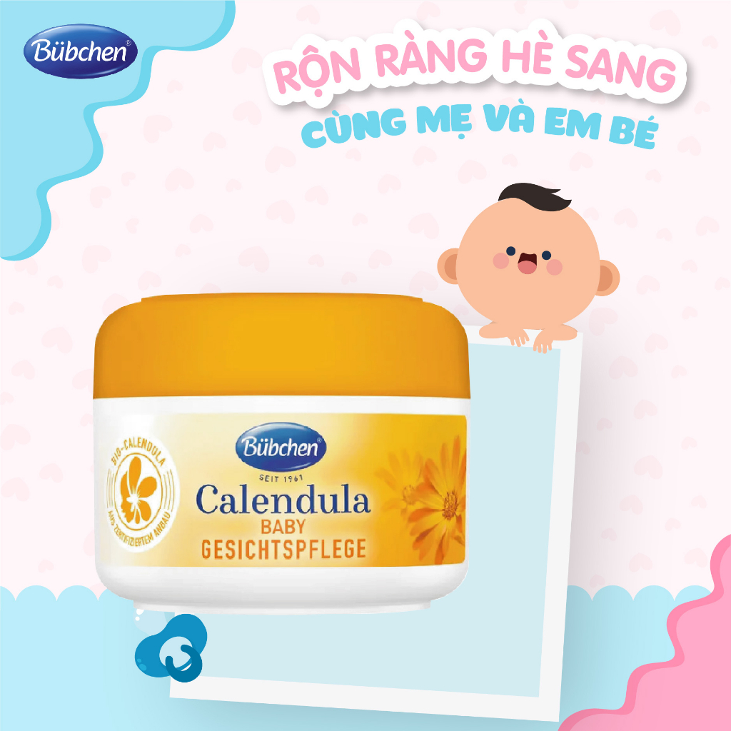Kem dưỡng da mặt chiết xuất hữu cơ cho trẻ sơ sinh Bubchen Calendula Baby Gesichtspflege 75ml