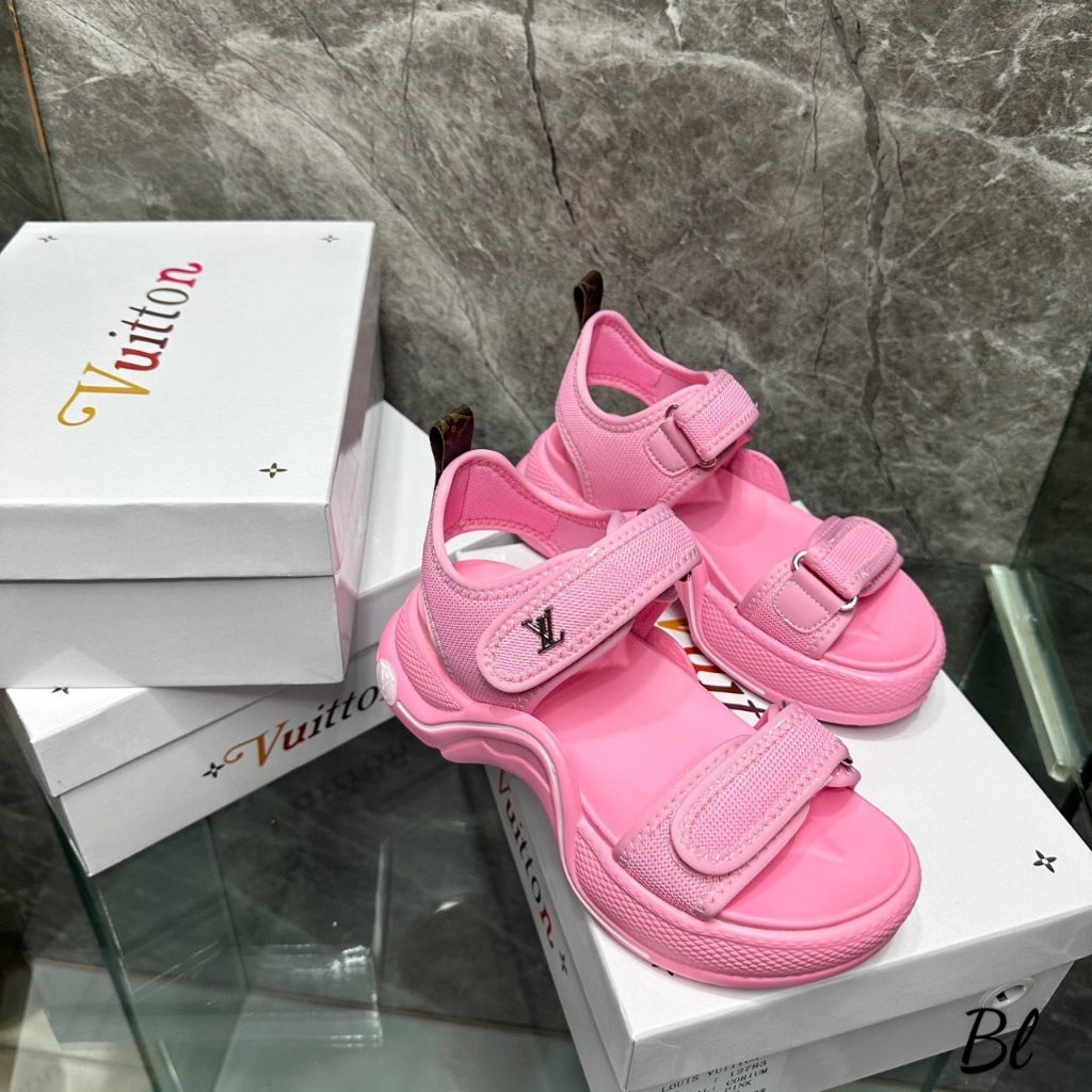 SANDAL LV QUAI DÁN MÀU TRƠN