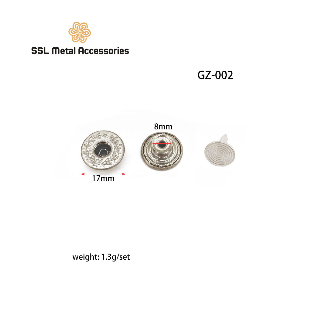 Nút đóng quần jean bằng kim loại thời trang mới nhiều màu GZ-002 17mm