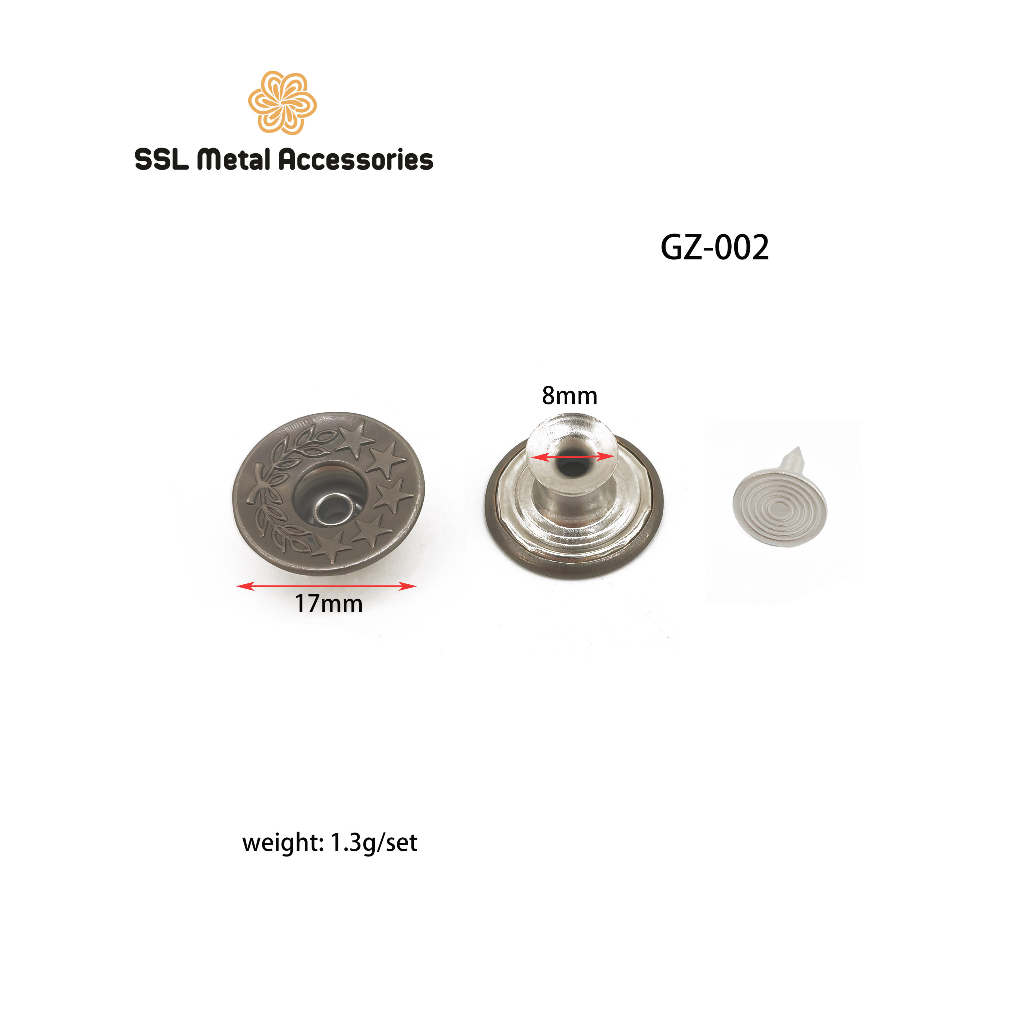 Nút đóng quần jean bằng kim loại thời trang mới nhiều màu GZ-002 17mm