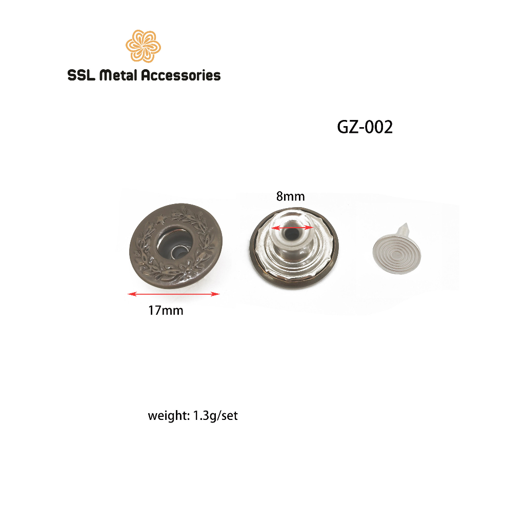 Nút đóng quần jean bằng kim loại thời trang mới nhiều màu GZ-002 17mm