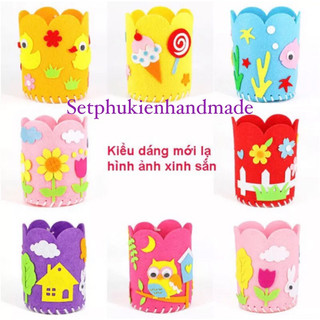 Hộp bút handmade vải nỉ xin xắn, dễ thương cho các bé 3-8t