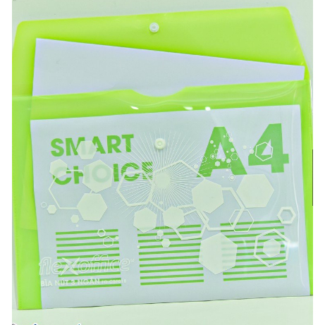 Bìa Nút 3 Ngăn - Flexoffice FO-CBF018 - Màu Xanh Chuối