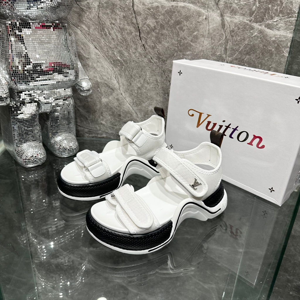 SANDAL LV QUAI DÁN MÀU TRƠN