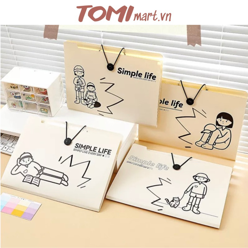 Túi Đựng Tài Liệu Khổ A4 5 Ngăn 8 Ngăn 12 Ngăn Chống Thấm Nước Tiện Dụng TOMI 080