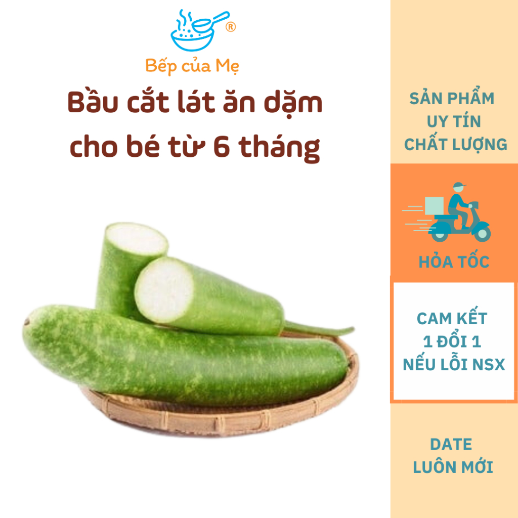 Bầu cắt lát nấu ăn dặm cho bé từ 6 tháng, gói 20g, Shop Của Mẹ