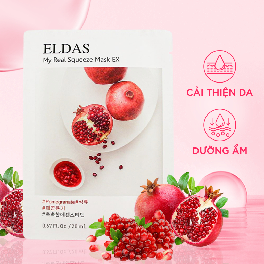 Mặt Nạ Dưỡng Da Eldas Natural 7 Days, Dưỡng Ẩm Trắng Da Cho Da Dầu Mụn 30g/miếng