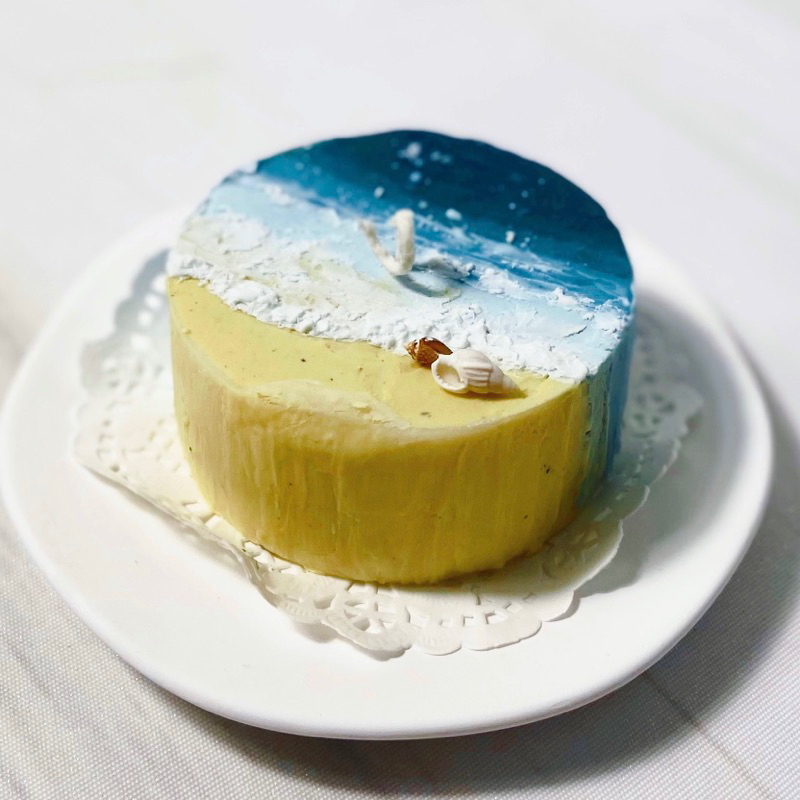 (HÀNG MỚI CỰC HOT) Nến Thơm Hình Bánh Sinh Nhật Độc Đáo blue Ocean