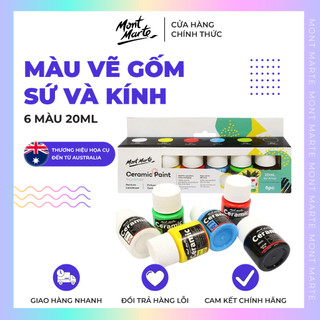 Bộ màu vẽ gốm sứ ceramic mont marte cao cấp 6 màu x 20ml