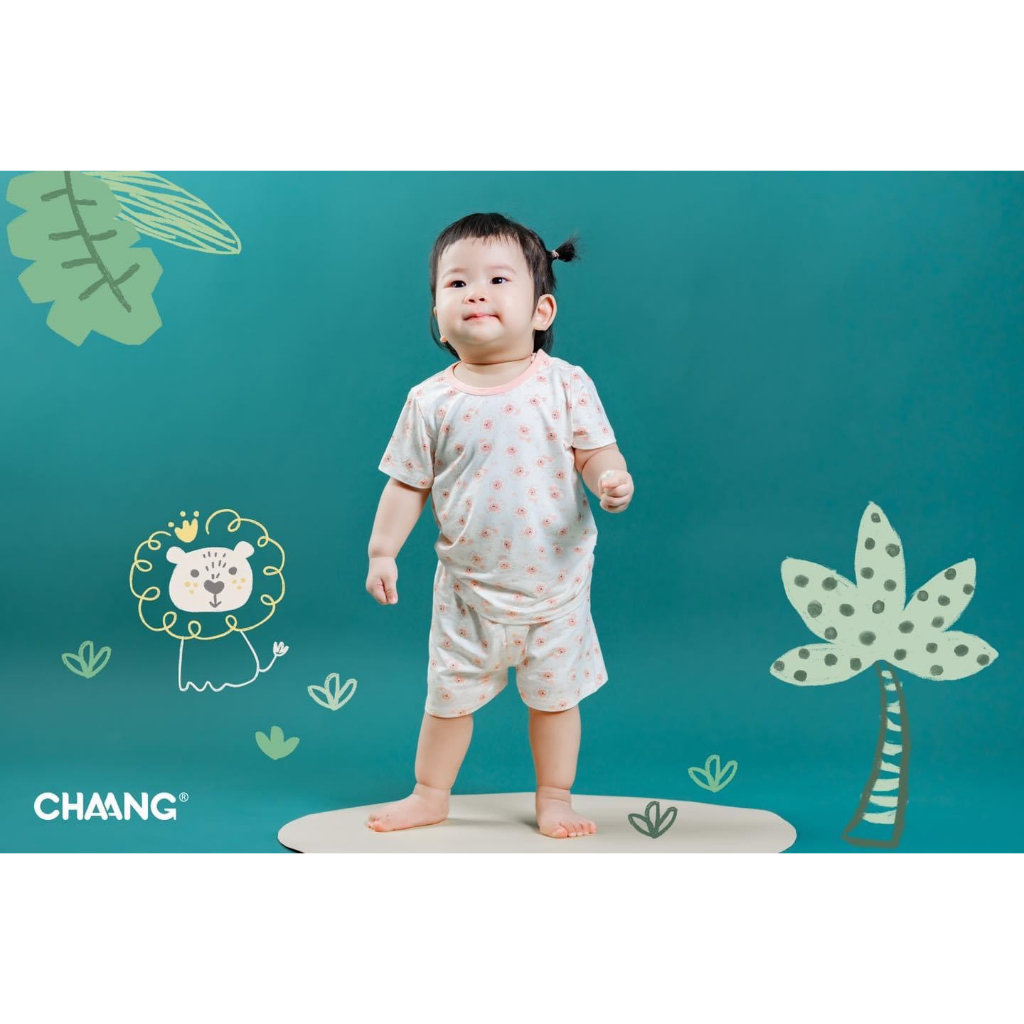 Bộ quần áo cộc tay cúc vai cho bé trai, bé gái Tigger