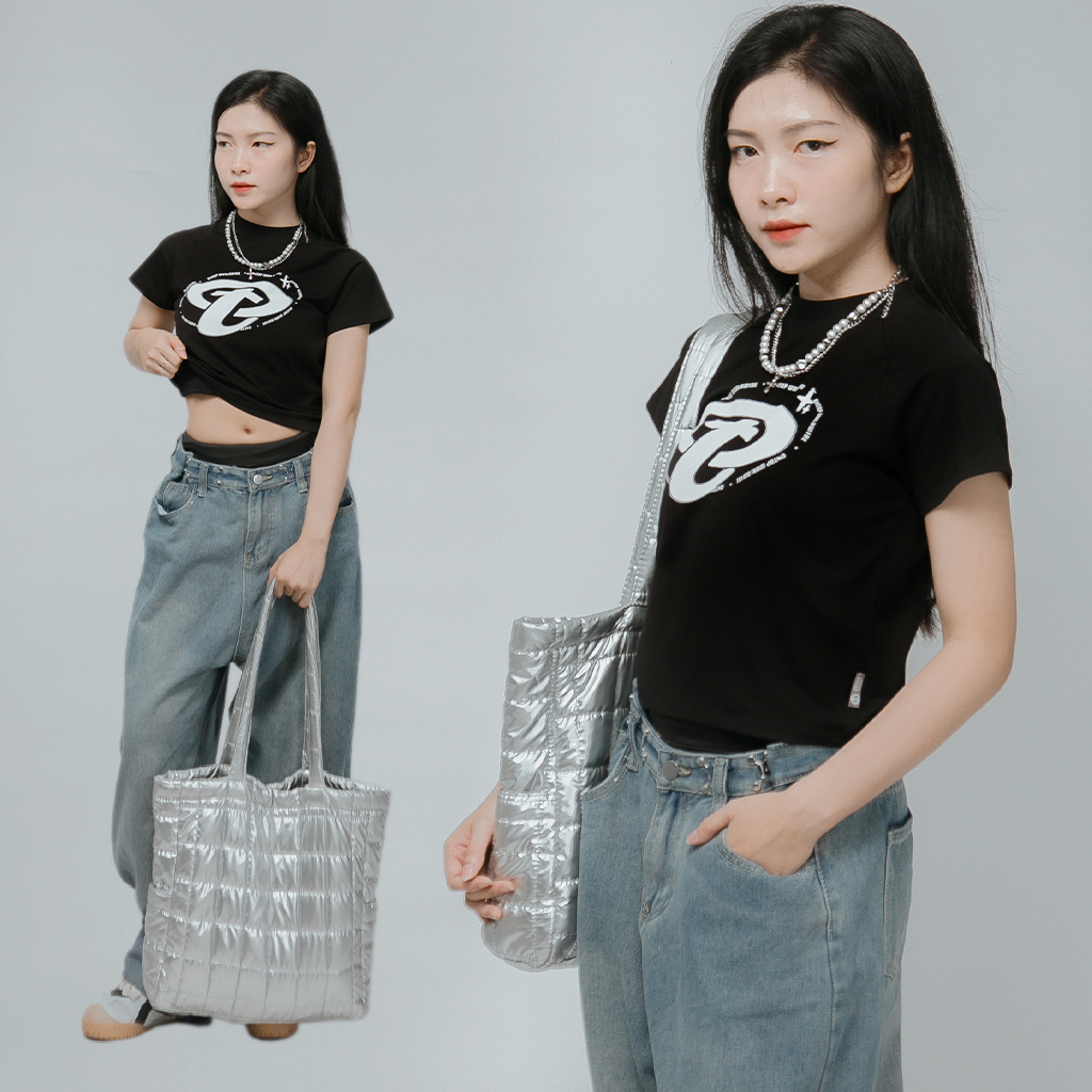 Áo baby tee nữ tay ngắn phối màu độc đáo Y2K local brand ONTOP | O21-T13