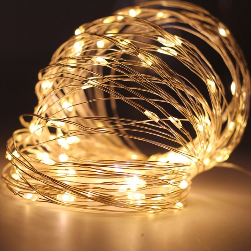 Dây đèn led trang trí fairylight đom đóm dài 1m, 2m, 3m có sẵn pin dùng trang trí hoa, giỏ quà tặng, đèn decor sản phẩm