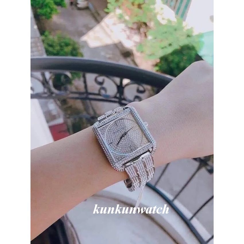 Đồng Hồ Nữ Michael Kors MK3662 Full Đá Mặt Vuông 32mm