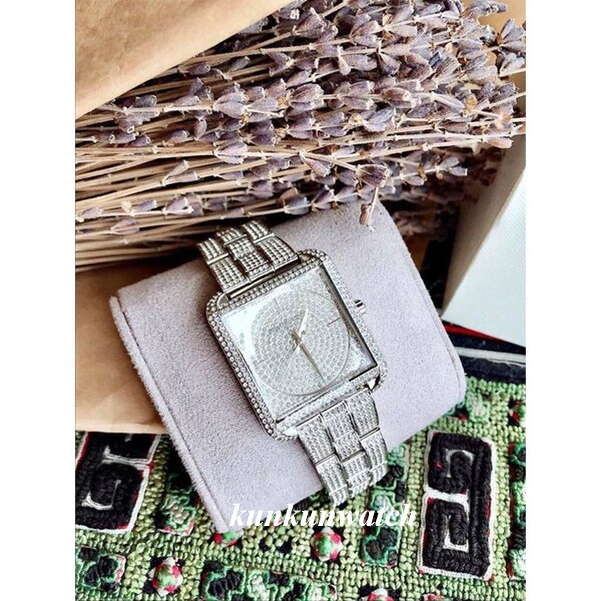 Đồng Hồ Nữ Michael Kors MK3662 Full Đá Mặt Vuông 32mm