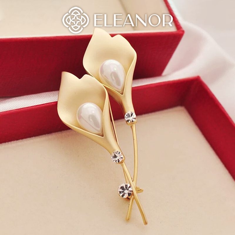 Ghim cài áo nữ Eleanor Accessories đính ngọc trai nhân tạo phụ kiện thời trang 5668