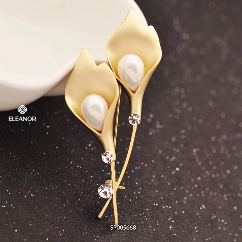 Ghim cài áo nữ Eleanor Accessories đính ngọc trai nhân tạo phụ kiện thời trang 5668