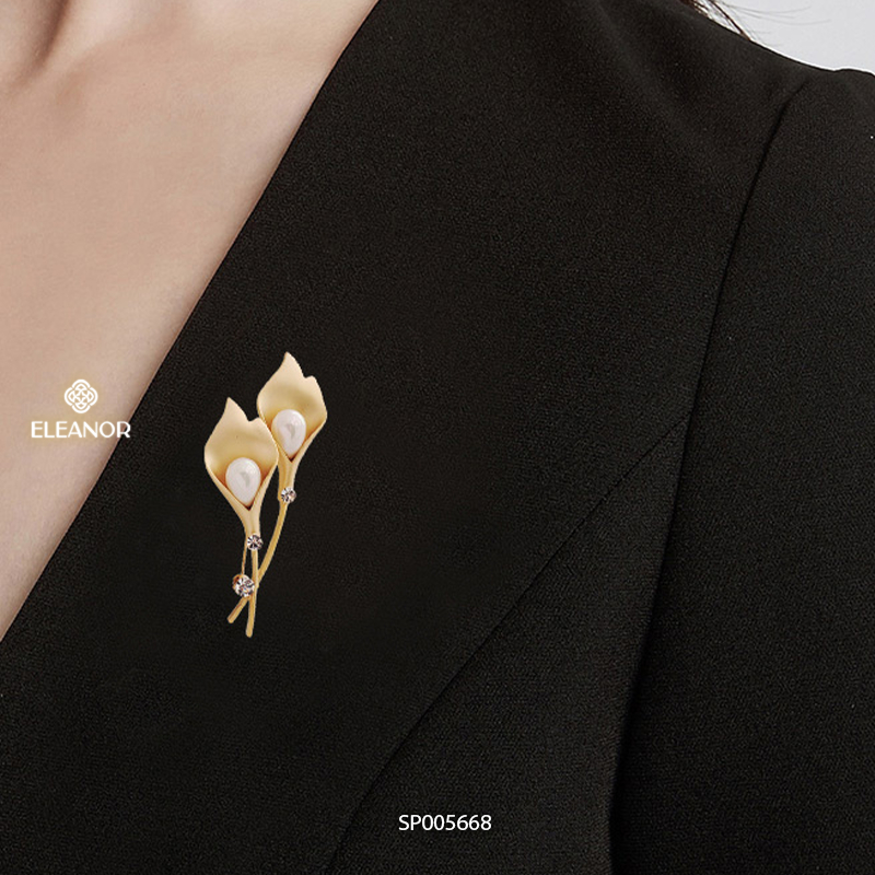 Ghim cài áo nữ Eleanor Accessories đính ngọc trai nhân tạo phụ kiện thời trang 5668
