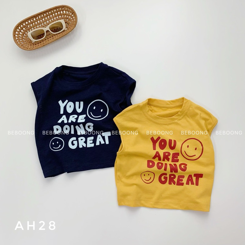(Ảnh thật) Áo thun ba lỗ sát nách/ tanktop hiệu Beboong bé trai, gái mẫu mới nhất 2023
