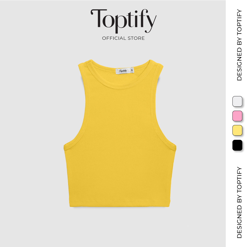 Áo croptop nữ body sát nách TOPTIFY kiểu cổ tròn basic sát nách Ruth Top AC82