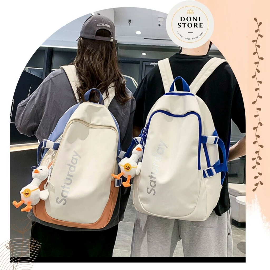 Balo Thời Trang Nam Và Nữ Unisex Cá Tính - Ba Lô Đi Học, Đi Chơi, Du Lịch Thời Trang Phong Cách Trẻ Trung Đơn Sắc Satur