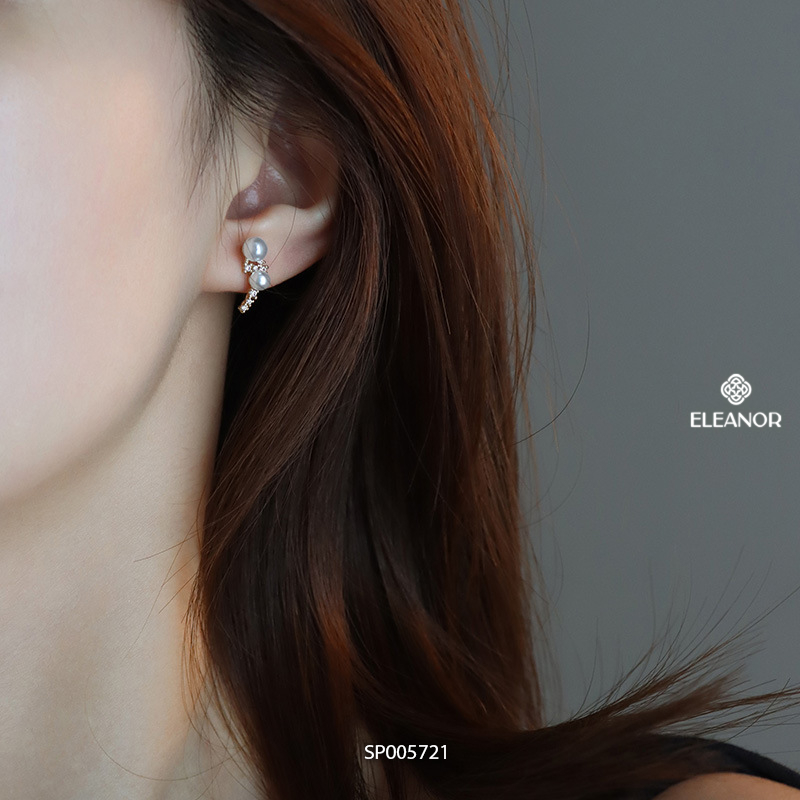 Bông tai nữ chuôi bạc 925 Eleanor Accessories đính đá ngọc trai nhân tạo phụ kiện trang sức 5721