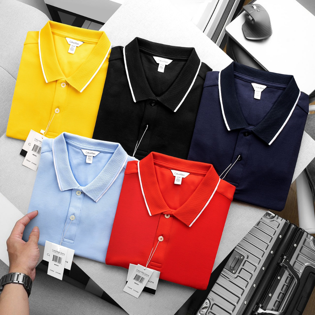 Áo Thun Polo Trơn CK Basic Nam - Xuất Khẩu - Vải Cá Sấu Cotton Co Dãn,Mềm Thoáng Khí, Thấm Hút Mồ Hôi
