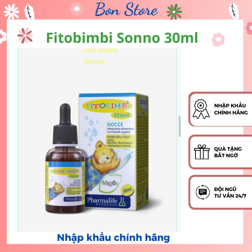 Fitobimbi Sonno - Thảo dược châu âu giúp bé ngủ ngon, dành cho trẻ khó ngủ, ngủ không sâu giấc - 30ml