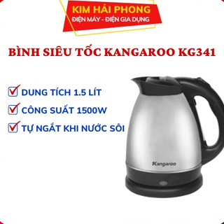 Ấm siêu tốc KANGAROO KG341 bình đun nước 1.5 lít inox cao cấp [ kimhaiphong_strore ]