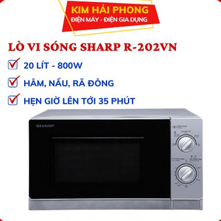 Lò vi sóng SHARP R-202VN-S, lò nấu đa năng 20 lít chính hãng [ kimhaiphong_store ]