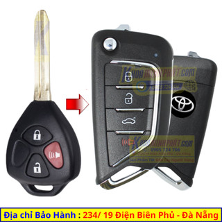 Chìa khoá độ gập xe Toyota Innova, Fortuner, Vios, Hilux, Altis mẫu V21