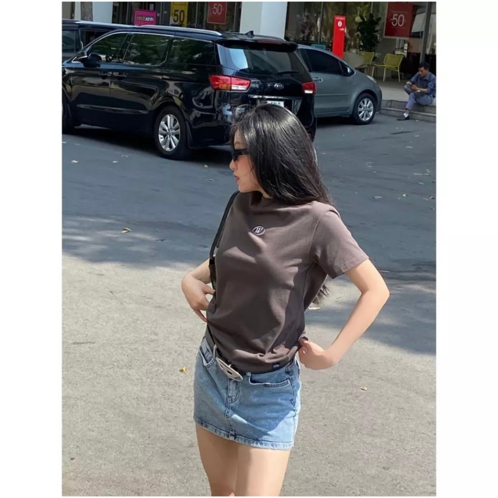 Áo thun baby tee LOGO W cotton 100% thêu chữ W,Áo baby tee Whattowear