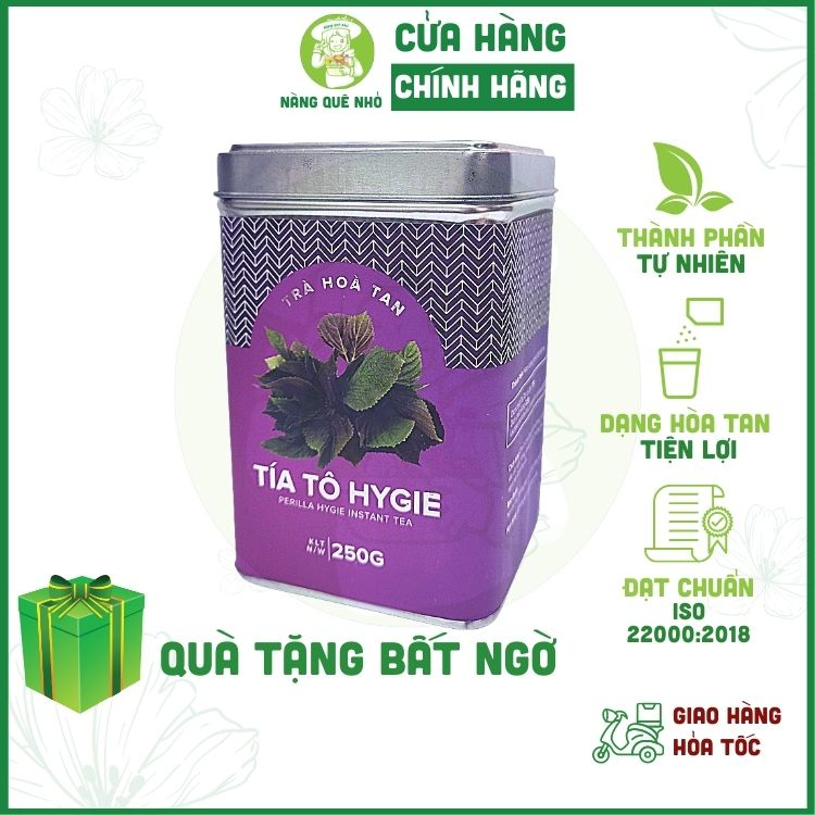Trà Tía Tô Hòa Tan Thảo Dược Hygie Hỗ Trợ Giải Cảm, Giảm Ho Hộp 250g
