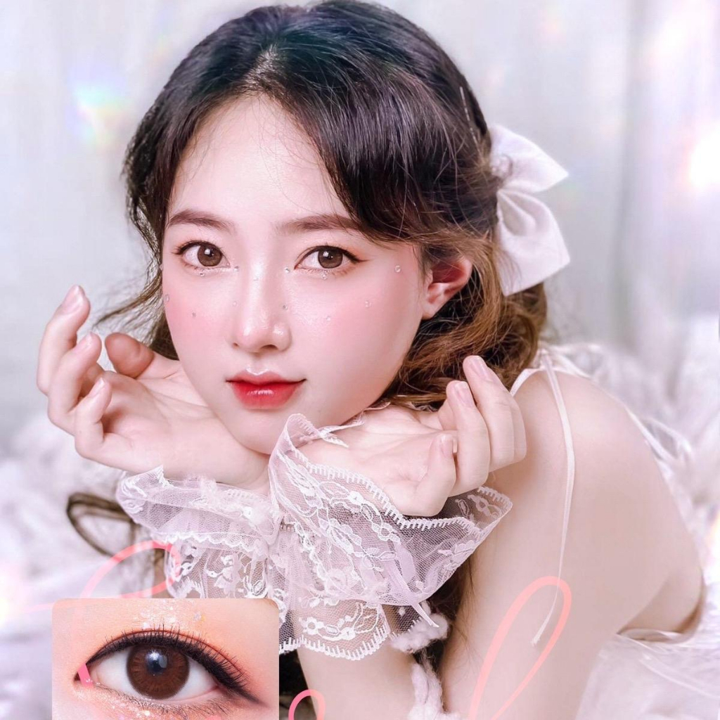Kính Áp Tròng/Lens mắt nâu tự nhiên áp tròng Silicone Hydrogel VIP SEOUL Độ:0-8