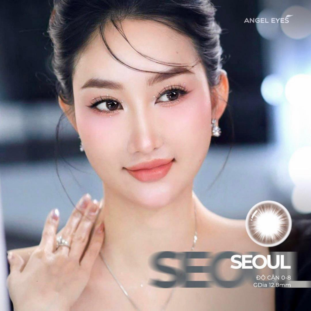 Kính Áp Tròng/Lens mắt nâu tự nhiên áp tròng Silicone Hydrogel VIP SEOUL Độ:0-8