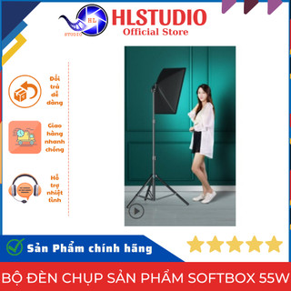 Bộ đèn chụp sản phẩm softbox 55w hl lighitng, đèn softbox quay phim, đèn led chụp ảnh studio