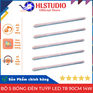Bộ 5 bóng đèn tuýp led t8 90cm 14w giá tốt, tiết kiệm điện hl studio