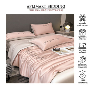 Phi lụa chăn hè romantic love - full set 4 món chăn hè , ga trải giường , 2 vỏ gối nằm
