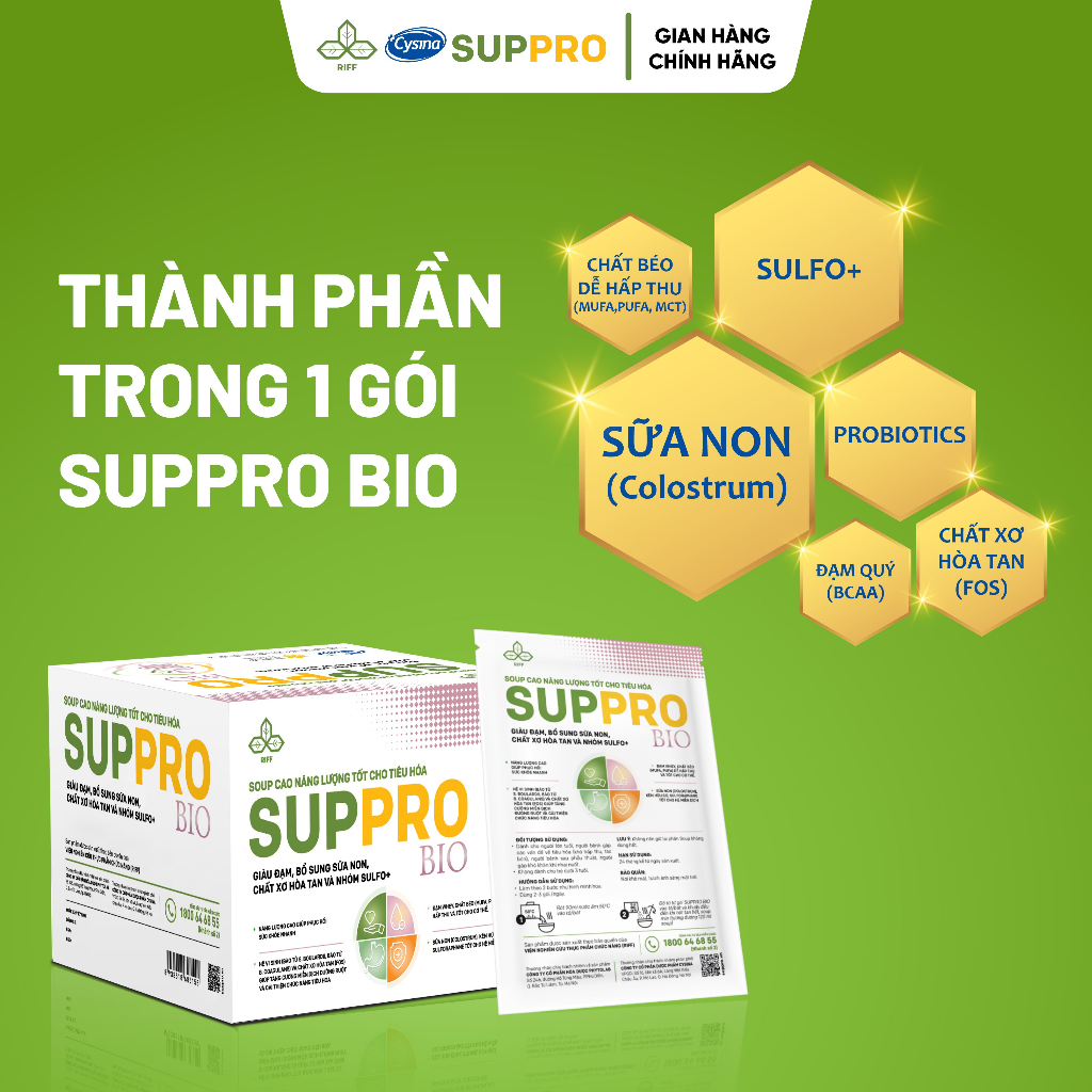 Soup Cao Năng Lượng SUPPRO BIO Dành Cho Bệnh Nhân Gặp Các Vấn Đề Về Tiêu Hóa 12 Gói/Hộp