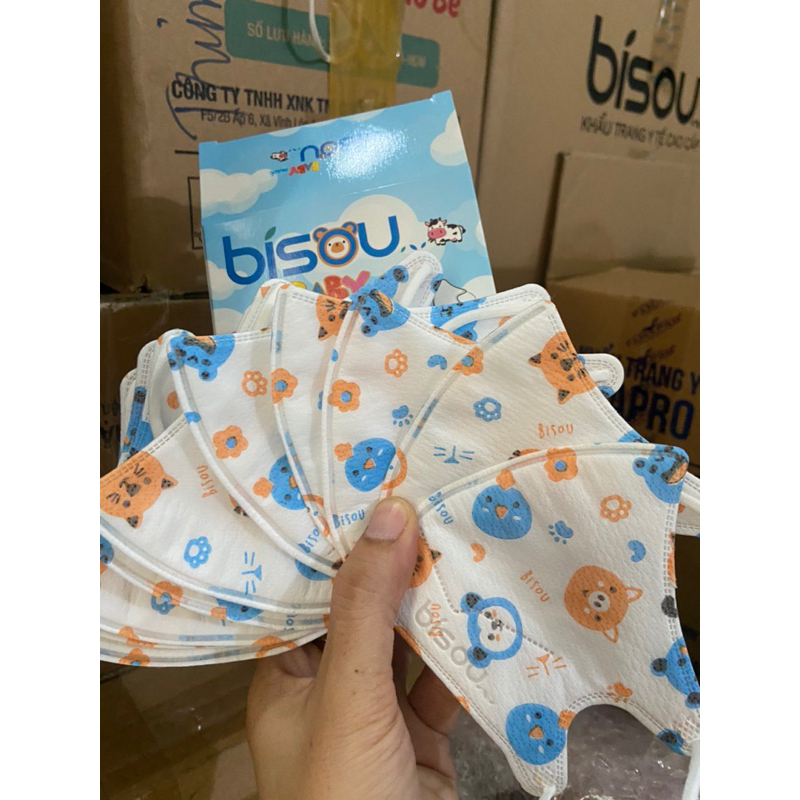 Khẩu trang em bé 5D Bisou 1-6t hàng chính hãng