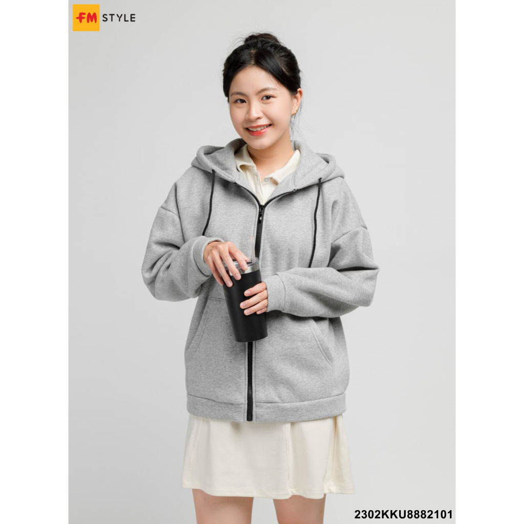 Áo khoác hoodie zip FMSTYLE unisex nam nữ form rộng oversize dây kéo chất nỉ bông dày dặn basic nhiều màu 23020592