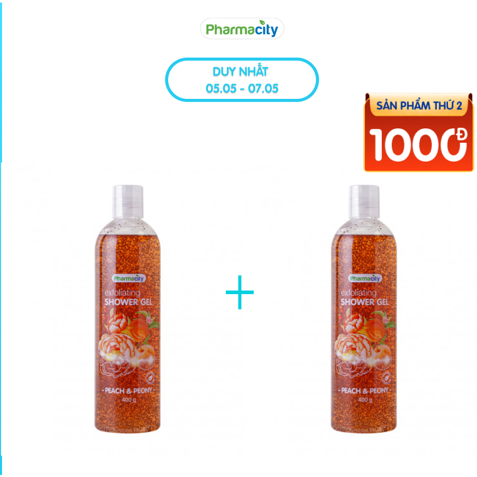 Sữa tắm Pharmacity chứa hạt Peach & Peony Pharmacity (Chai 400g)