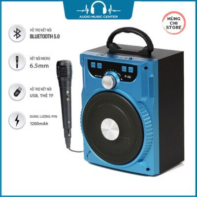 Loa Kéo Karaoke Bluetooth P88  Âm Thanh Cực Đỉnh Pin Sạc Tiện Lợi Tặng kèm mic